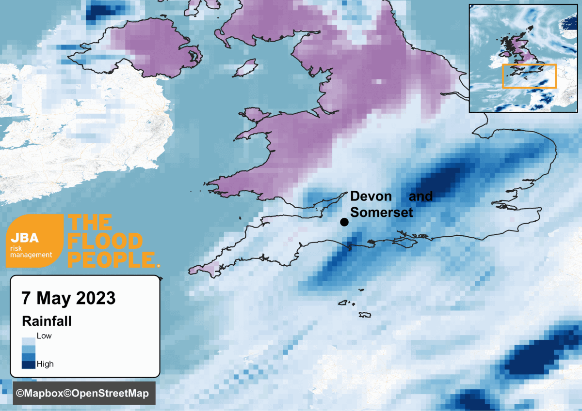A representation of rainfall on the map