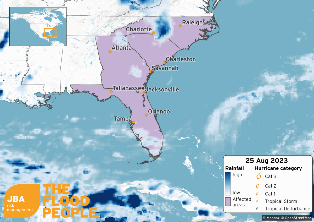 Map of the affected areas