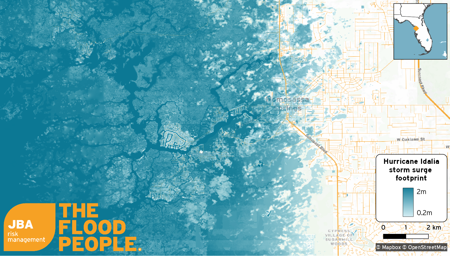 Idalia's storm surge footprint