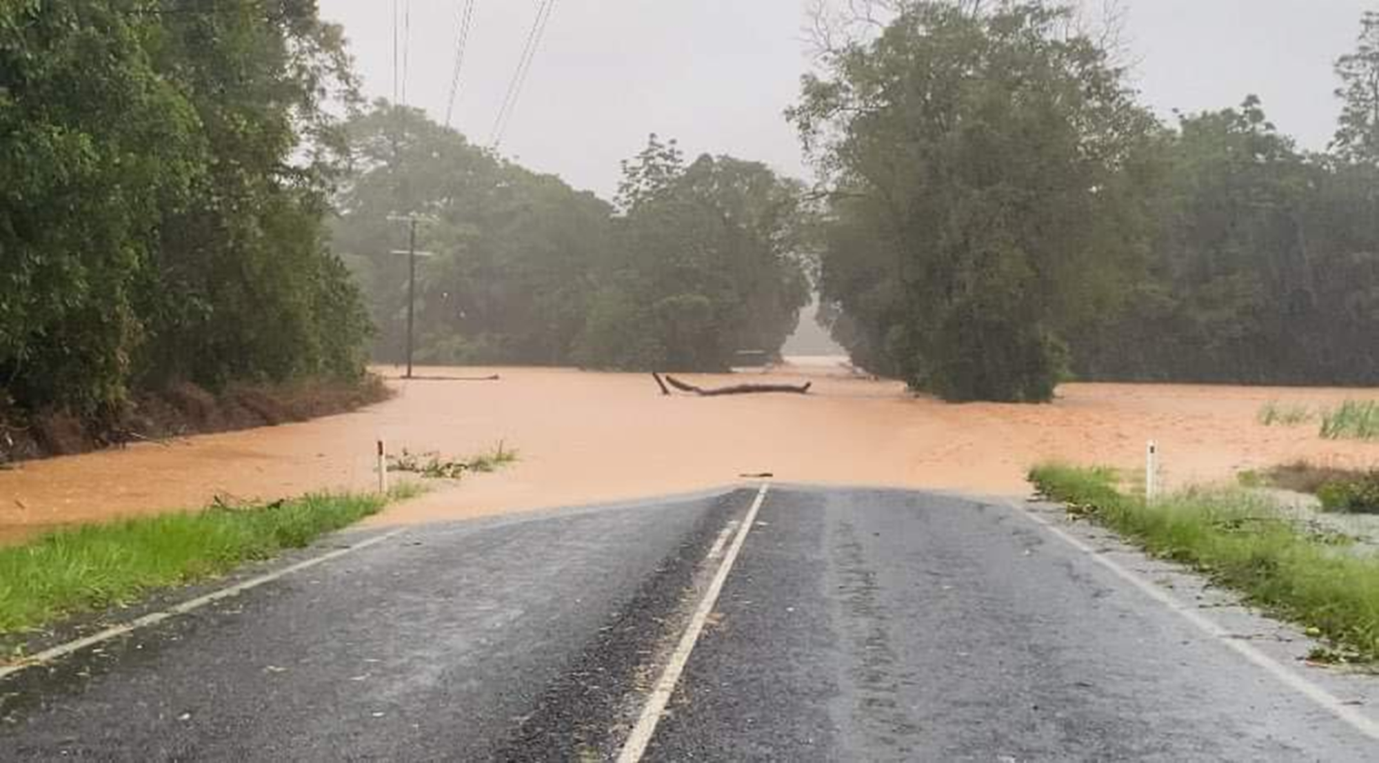 Real-time flood image taken from Captain Cook Highway